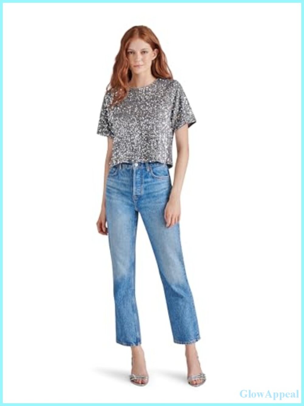 Steve Madden Women's Cressa Top Crew Neck Short Sleeve Boxy Tee